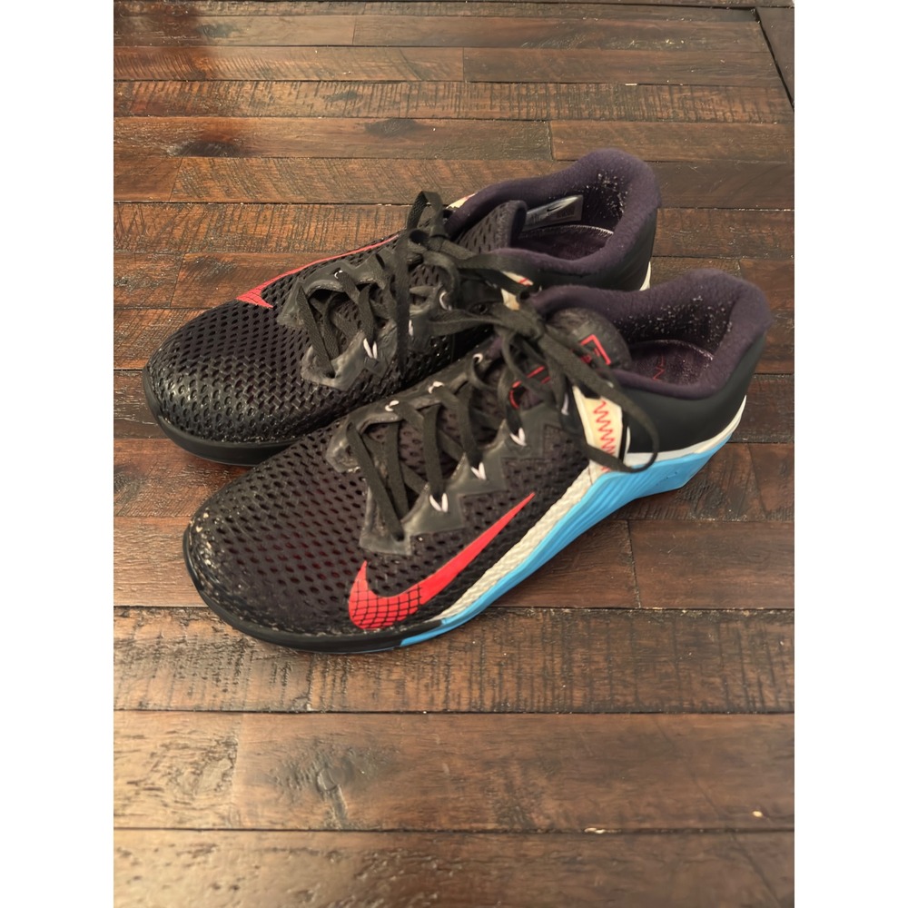 Nike Metcon 6 Mens Training Shoes Black Red Blue CK9388-070 Size 9.5